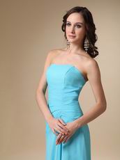 Aqua Blue High Low Chiffon Dress To Bridesmaid Wear