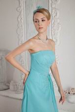 Noble Strapless Coloured Diamond Light Blue Princess Prom Dress