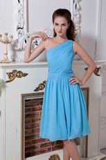 Beautiful One Shoulder Auqa Bridesmaid Dress Sale