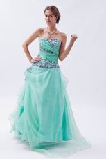 Brand New Light Cyan Celebrity Prom Dress With Embroidery