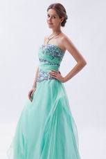 Brand New Light Cyan Celebrity Prom Dress With Embroidery