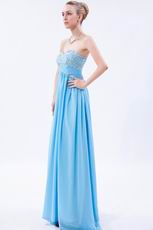 Strapless Sweetheart Floor Length Aqua Evening Dress