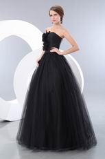 Modest Floor Length Skirt Black Quinceanera Dress