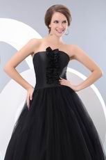 Modest Floor Length Skirt Black Quinceanera Dress