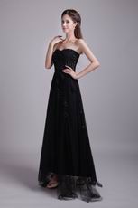 Sweetheart Applique Black Formal Prom Dress Customized Tailoring