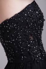 Sweetheart Applique Black Formal Prom Dress Customized Tailoring