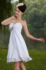 Cute Girls Wear One Shoulder White Bridesmaid Dresses