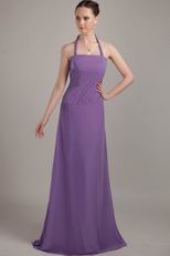 Light Lavender Purple Halter Skirt Bridesmaid Dress Sale