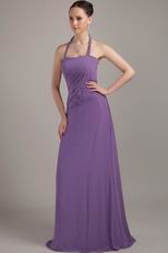 Light Lavender Purple Halter Skirt Bridesmaid Dress Sale