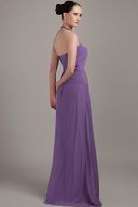 Light Lavender Purple Halter Skirt Bridesmaid Dress Sale