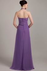 Light Lavender Purple Halter Skirt Bridesmaid Dress Sale