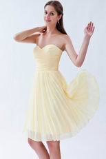 Sweetheart Light Yellow Mini Bridesmaid Dress Under 100