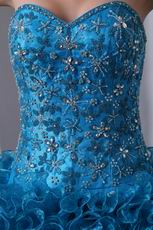 Ruffles Ball Gown Blue The Quinceanera Dress For Winter Party