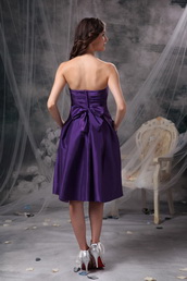 Eggplant Purple Strapless Knee-length Bridesmaid Dress lovely