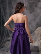 Eggplant Purple Strapless Knee-length Bridesmaid Dress lovely