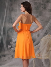 Sunrise Orange Strapless Knee-length Bridesmaid Dress Junior lovely