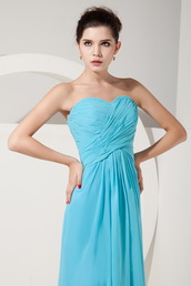 Aqua Blue Vintage Cheap Long Bridesmaid Dress For Junior Girl lovely