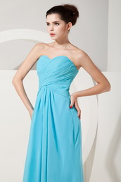 Aqua Blue Vintage Cheap Long Bridesmaid Dress For Junior Girl lovely