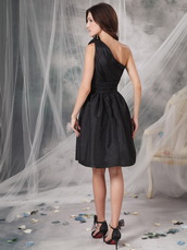 One Shoulder Mini Bridesmaid Dress Made By Black Taffeta lovely