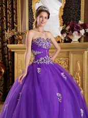 Appliqued Top Designer Floor Length Ball Dress To Quinceanera