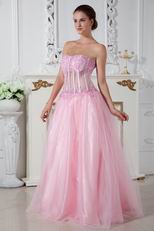 Sexy Transparent Bodice Pink Cocktail Prom Dress For Party