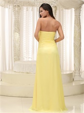 Pretty Daffodil Chiffon Evening Pageant Dresses Side Slit