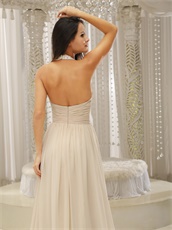 Empire Lumber Pearl Pink Chiffon Backless Evening Dress On Stage