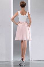 Terse Square White And Pink High School Graduation Dress