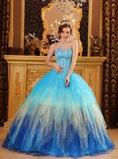 Stylish Gradually Changing Fading Contrast Color Quinceanera Dress