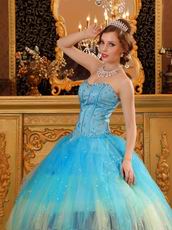 Stylish Gradually Changing Fading Contrast Color Quinceanera Dress