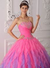 Pretty Gradient Fading Color Skirt Quinceanera Dress 2014