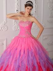 Pretty Gradient Fading Color Skirt Quinceanera Dress 2014