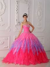 Pretty Gradient Fading Color Skirt Quinceanera Dress 2014