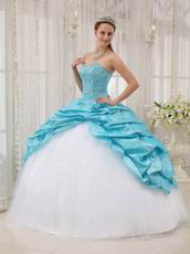 Aqua Floor Length Skirt Allure Quinceanera Dress For Teenagers