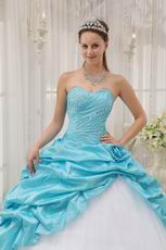 Aqua Floor Length Skirt Allure Quinceanera Dress For Teenagers