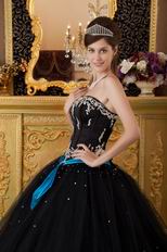 Cheap Black Tulle Skirt Dress For Girls Quinceanra Party