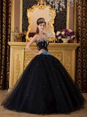 Cheap Black Tulle Skirt Dress For Girls Quinceanra Party