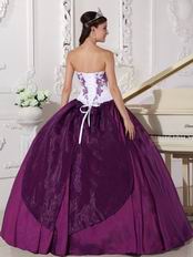 Stylish Embroidery Dark Magenta Quinceanera Prom Girl Dress