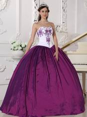 Stylish Embroidery Dark Magenta Quinceanera Prom Girl Dress