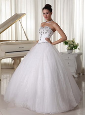 Basque Waist Rhinestones Decorate For Top Seller Wedding Dress Low Price