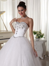 Basque Waist Rhinestones Decorate For Top Seller Wedding Dress Low Price