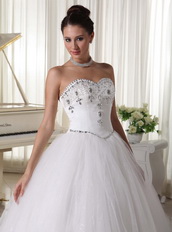 Basque Waist Rhinestones Decorate For Top Seller Wedding Dress Low Price