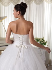 Basque Waist Rhinestones Decorate For Top Seller Wedding Dress Low Price