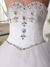 Basque Waist Rhinestones Decorate For Top Seller Wedding Dress Low Price