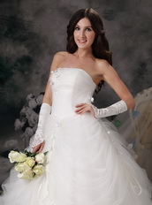 Remarkable Strapless Custom Tailoring Wedding Dress Women Low Price