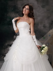 Remarkable Strapless Custom Tailoring Wedding Dress Women Low Price