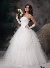 Remarkable Strapless Custom Tailoring Wedding Dress Women Low Price