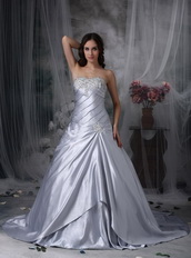 Sweetheart Neck Nice Wedding Dress Made By Silver Stain Low Price