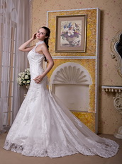 Mermaid Halter High Neck Casual Bridal Wedding Dress For Bride Low Price