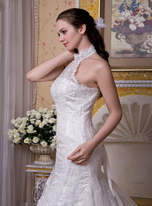 Mermaid Halter High Neck Casual Bridal Wedding Dress For Bride Low Price